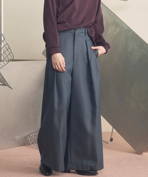 4 Colors Chambray Washable Wool Baggy Wide Pants