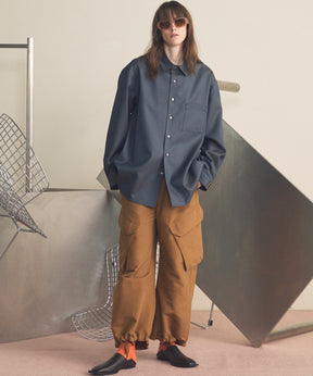 4 Colors Chambray Washable Wool Prime-Over Regular Collar Shirt