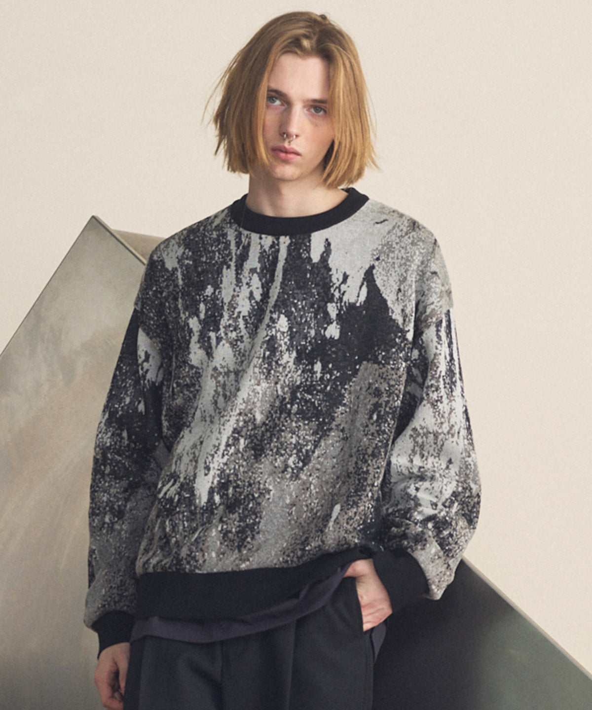 4 색 샹 브레이 세탁 가능한 양모 피크 라펠 더블 가슴 재킷