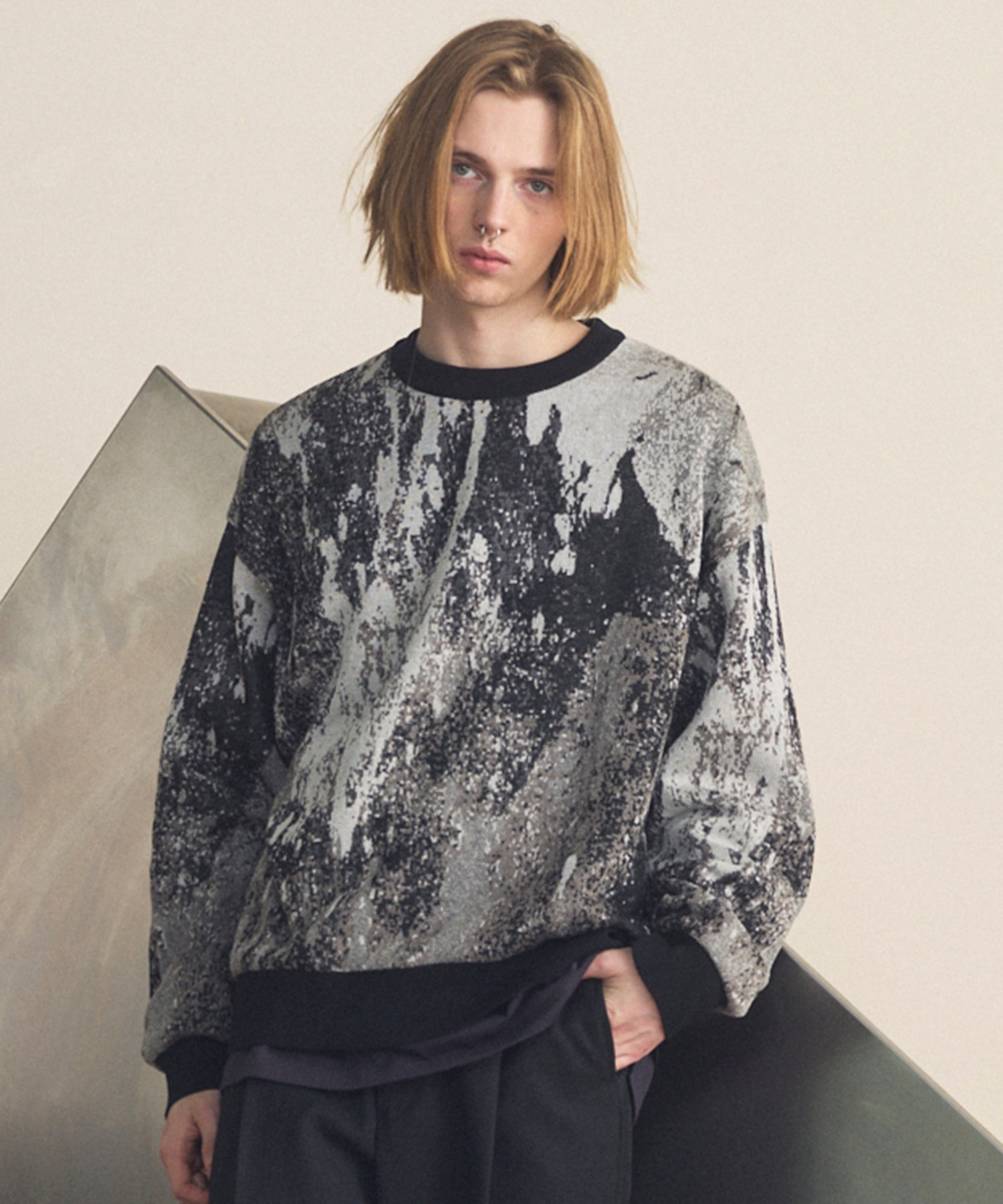 4 색 샹 브레이 세탁 가능한 양모 피크 라펠 더블 가슴 재킷