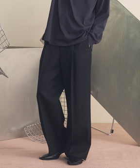 4 색 샹 브레이 세탁 가능한 양모 프라임 전역의 턱 넓은 바지