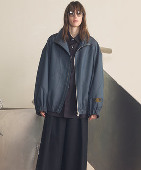 【26SS PRE-ORDER】4 Colors Chambray Washable Wool Prime-Over Switching Stand Collar Blouson