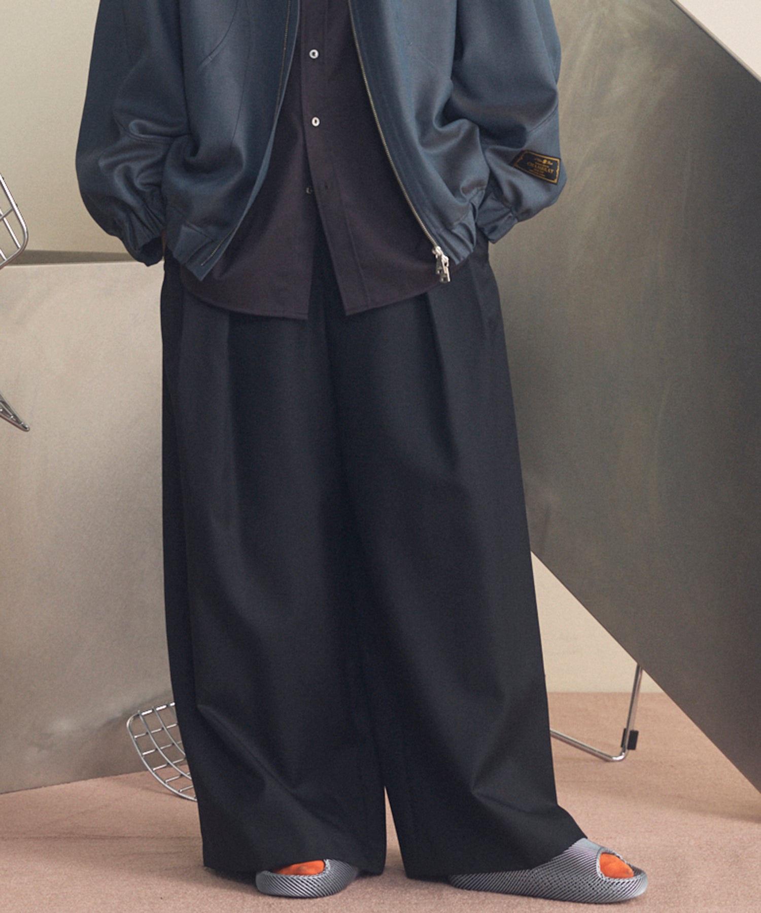 4 Colors Chambray Washable Wool Baggy Wide Pants