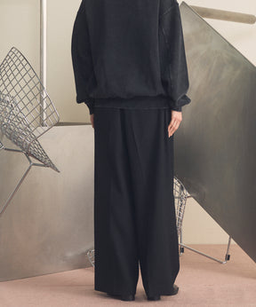 4种颜色Chambray可清洗羊毛盖的两种颜色宽两块宽裤子