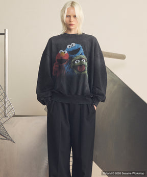 【MOVIE SERIES】「SESAME STREET」- Three Characters - Prime-Over Crew Neck Sweatshirt