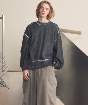 무거운 중량 땀 자수 손상 과다 염색 승무원 목 풀 오버