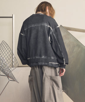 무거운 중량 땀 자수 손상 과다 염색 승무원 목 풀 오버