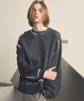 무거운 중량 땀 자수 손상 과다 염색 승무원 목 풀 오버