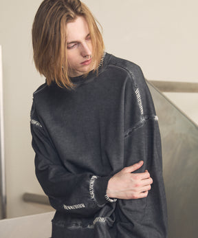 무거운 중량 땀 자수 손상 과다 염색 승무원 목 풀 오버