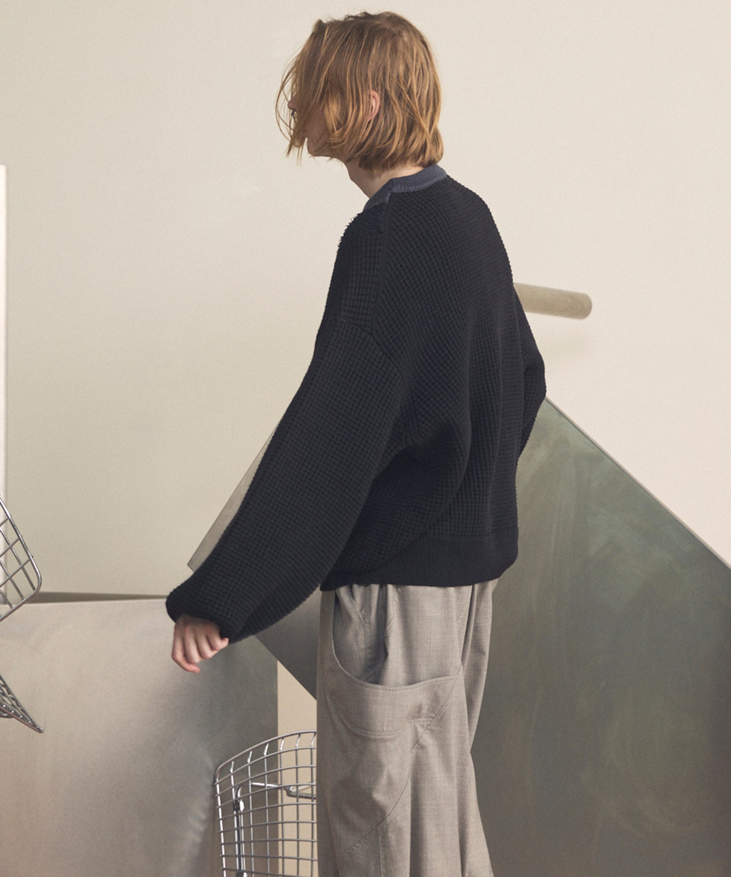 [26SS 预购] 棉质膨体腈纶混纺底漆渐变染色针织衫