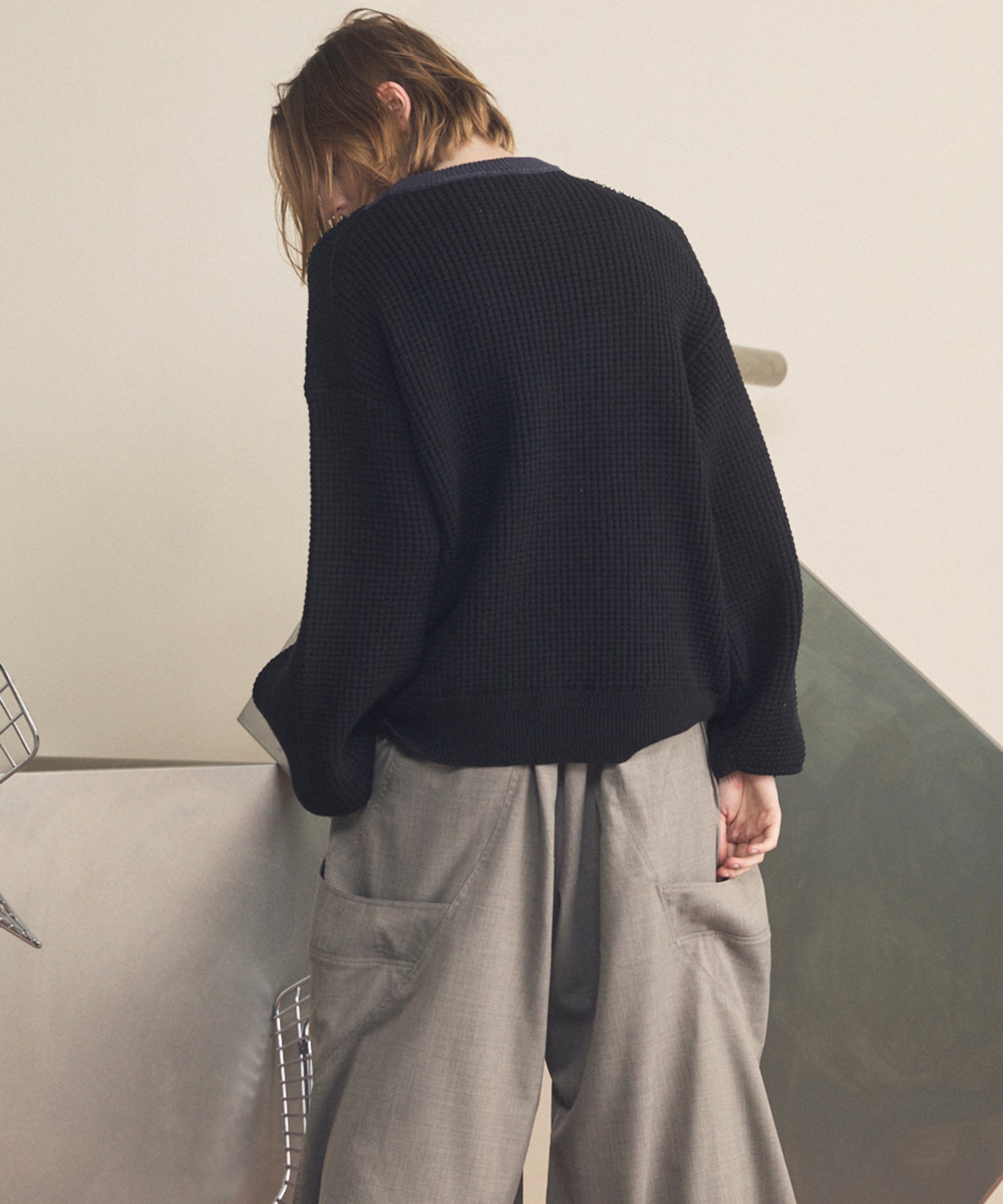 [26SS 预购] 棉质膨体腈纶混纺底漆渐变染色针织衫