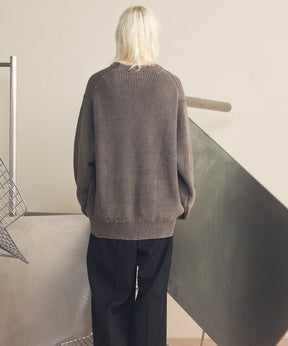 【26SS PRE-ORDER】【EVANGELION for MAISON SPECIAL】Prime-Over Crew Neck Distressed Knit