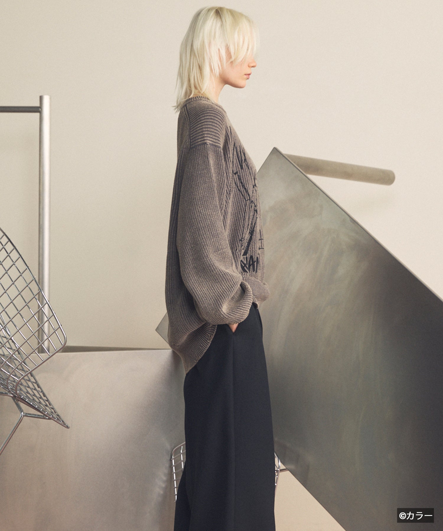 【26SS PRE-ORDER】【EVANGELION for MAISON SPECIAL】Prime-Over Crew Neck Distressed Knit