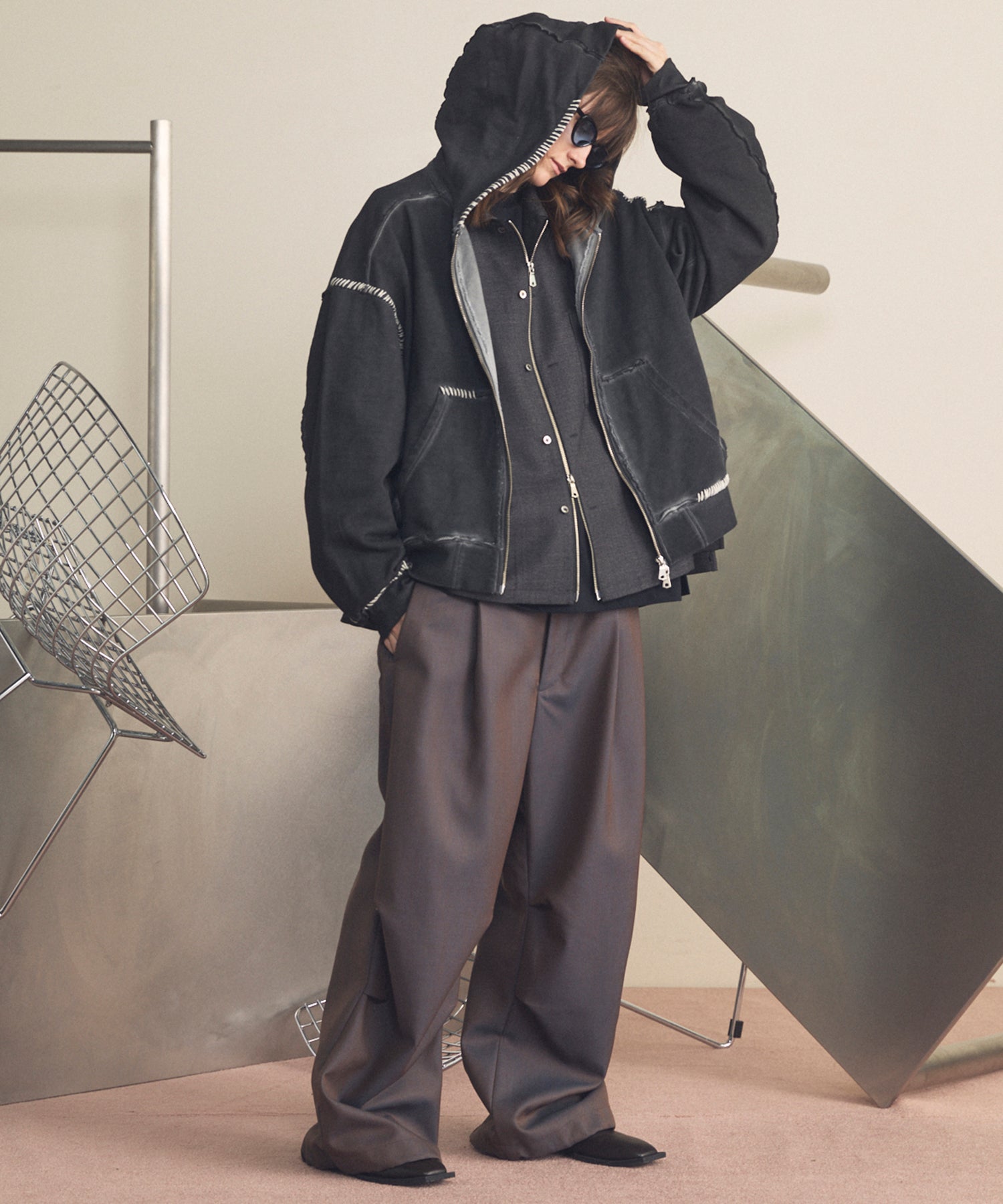 Over-Dye Embroidery Prime-Over Sweat Zip Hoodie