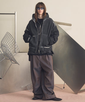 【26SS PRE-ORDER】4 Colors Chambray Washable Wool Prime-Wide Snow Pants