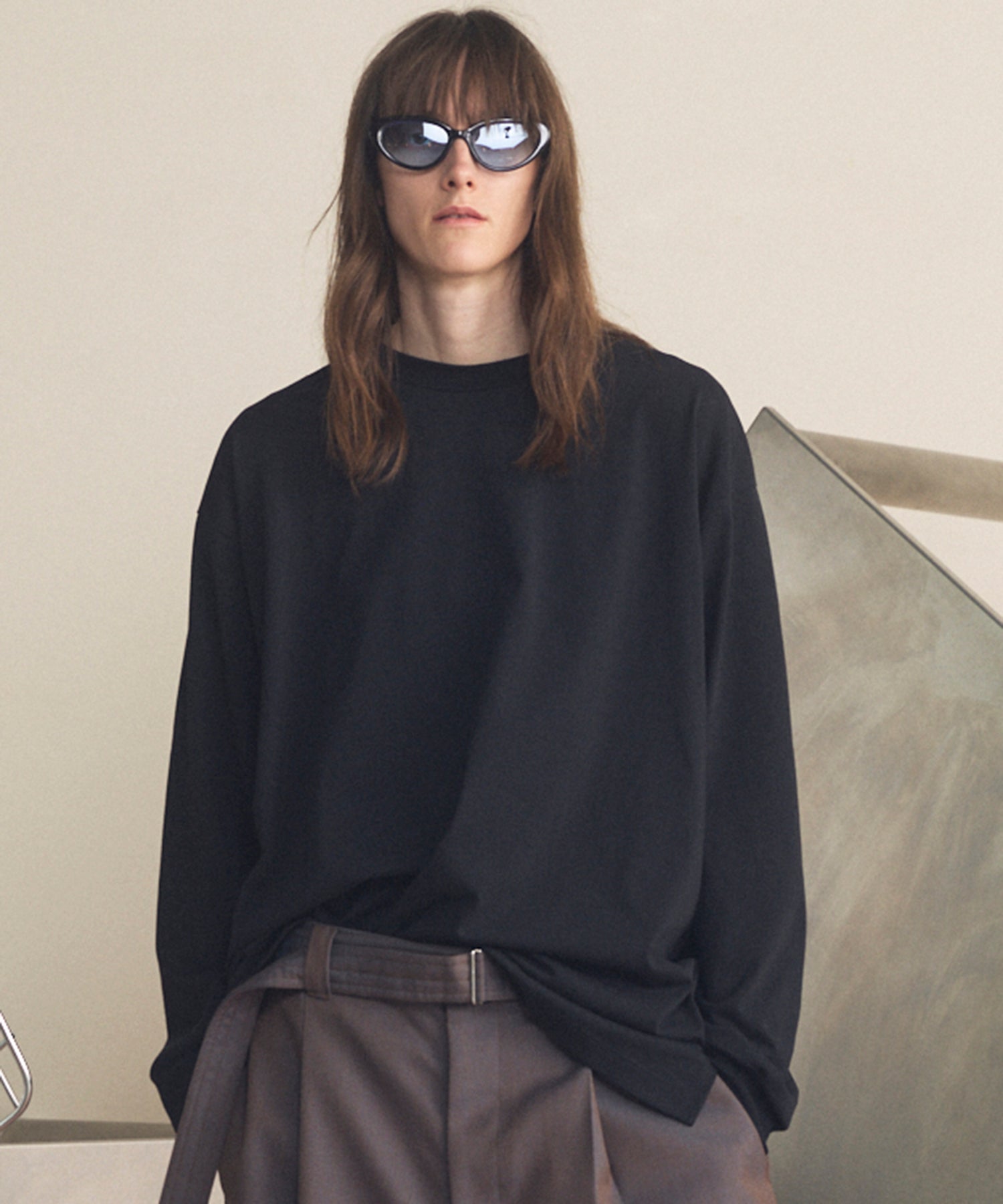 艺术家图形刺绣Prime-Over船长颈长袖T恤