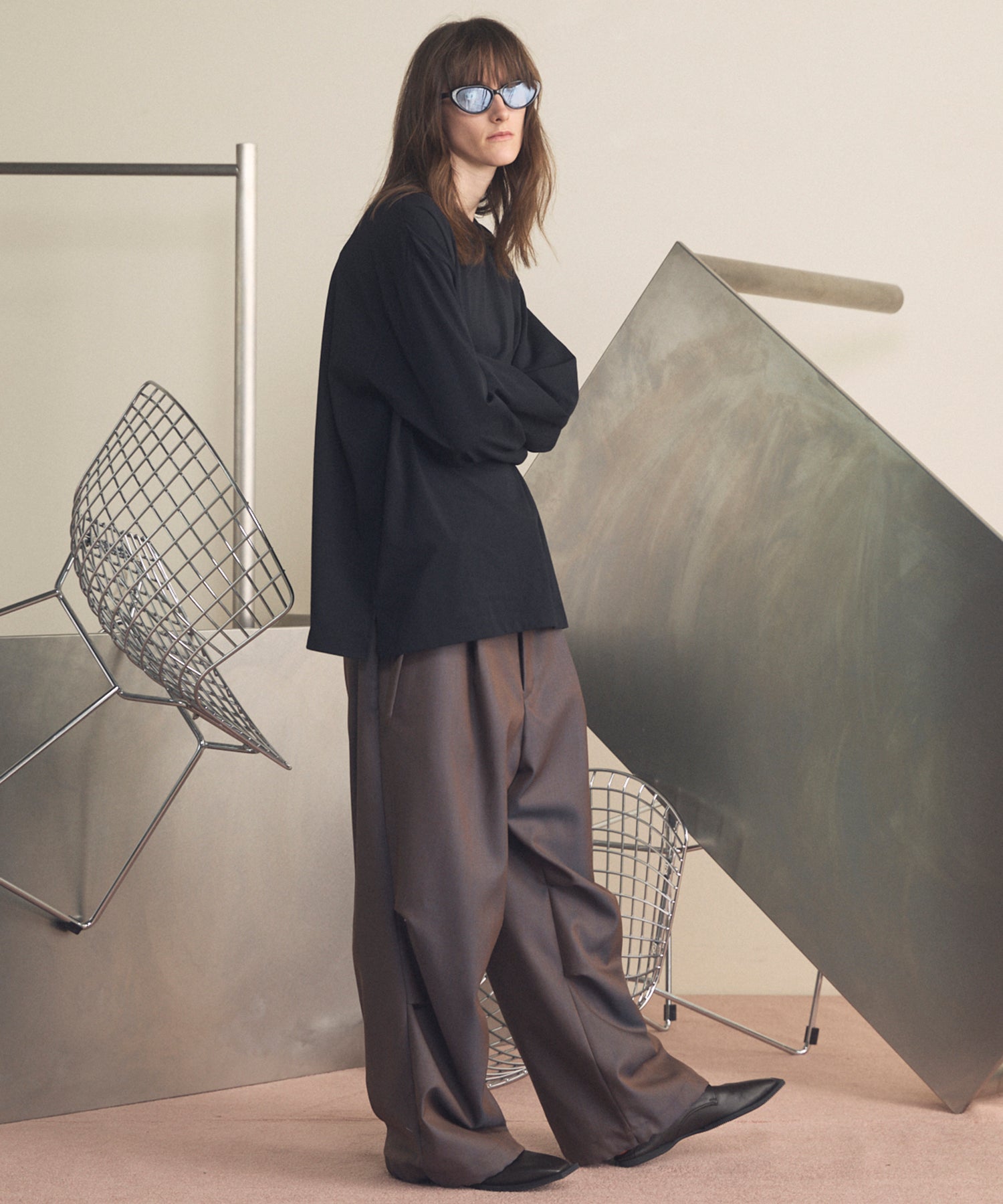 【26SS PRE-ORDER】4 Colors Chambray Washable Wool Prime-Wide Snow Pants