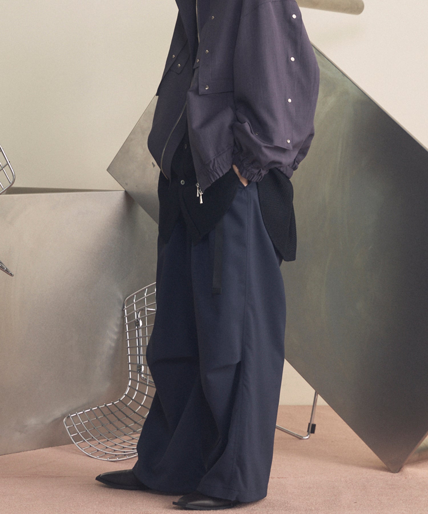 4 색 샹 브레이 세탁 가능한 양모 피크 라펠 더블 가슴 재킷