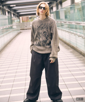 【26SS PRE-ORDER】【EVANGELION for MAISON SPECIAL】Prime-Over Crew Neck Distressed Knit
