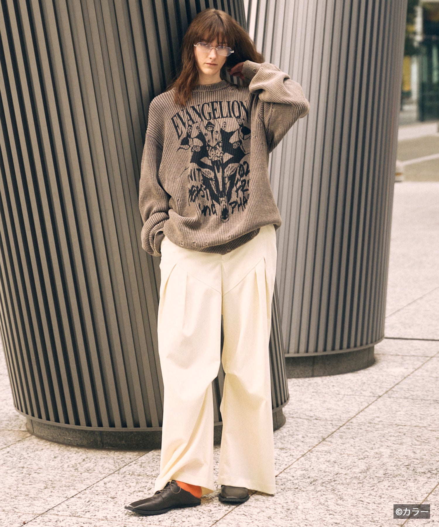 【26SS PRE-ORDER】【EVANGELION for MAISON SPECIAL】Prime-Over Crew Neck Distressed Knit