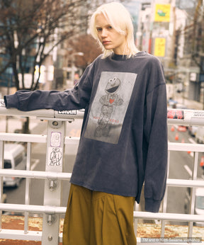 【MOVIE SERIES】「SESAME STREET」- Heart Elmo - Prime-Over Crew Neck Long Sleeve T-Shirt