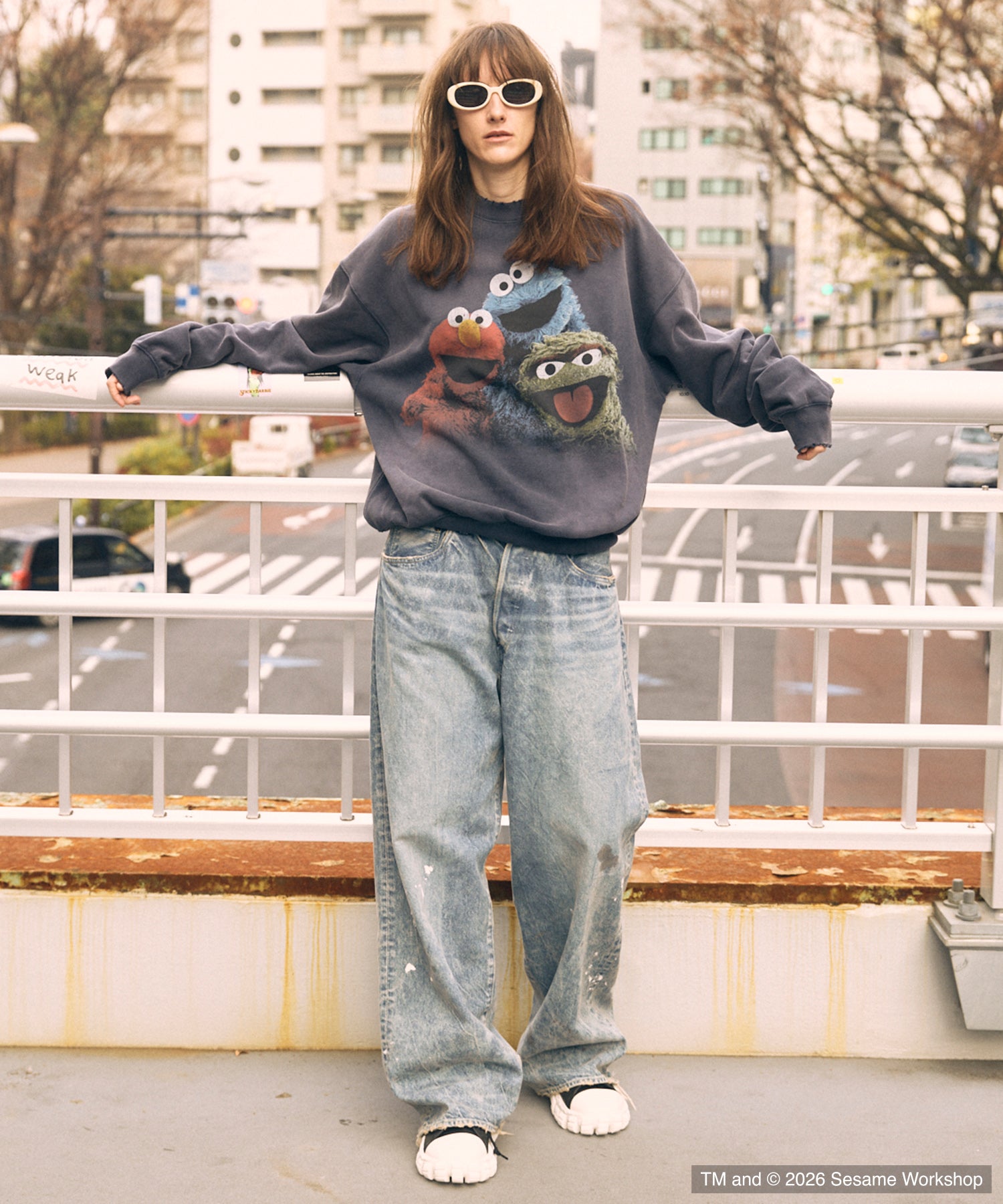 【MOVIE SERIES】「SESAME STREET」- Three Characters - Prime-Over Crew Neck Sweatshirt