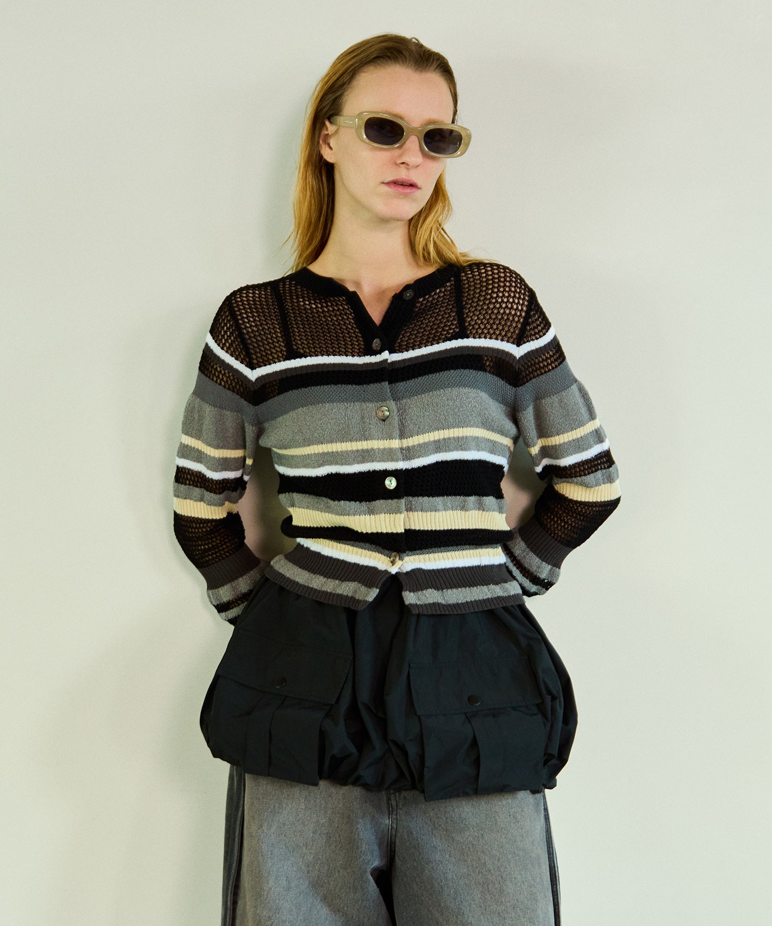 Mesh Border Cardigan