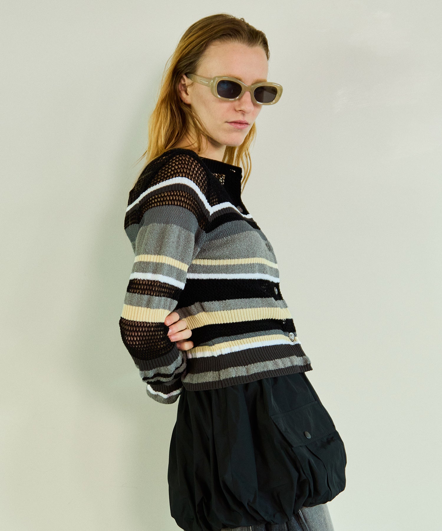 Mesh Border Cardigan