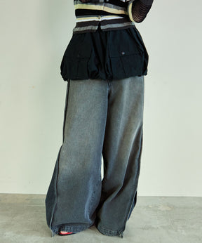 【PRE-ORDER】Side-Tuck Cocoon Denim Pants
