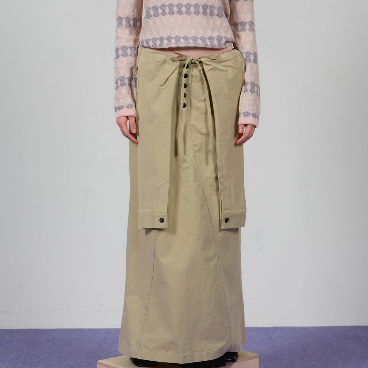 open yy スカート OPEN YY】WRAP TRENCH SKIRT
