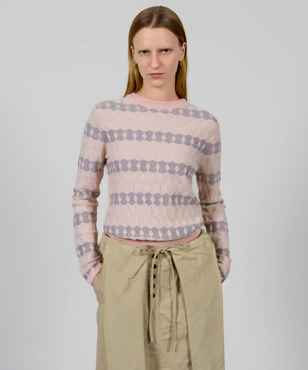 【OPEN YY】JACQUARD PULLOVER