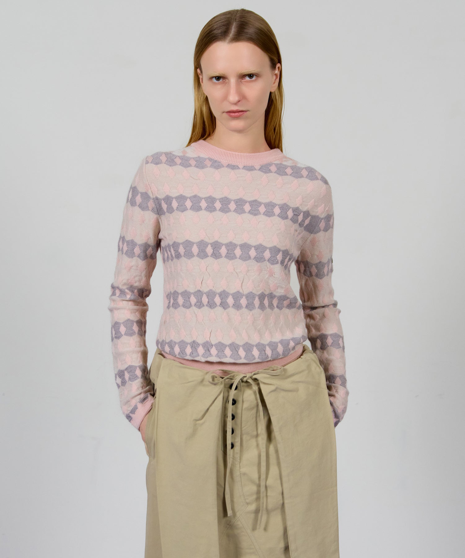 【OPEN YY】JACQUARD PULLOVER