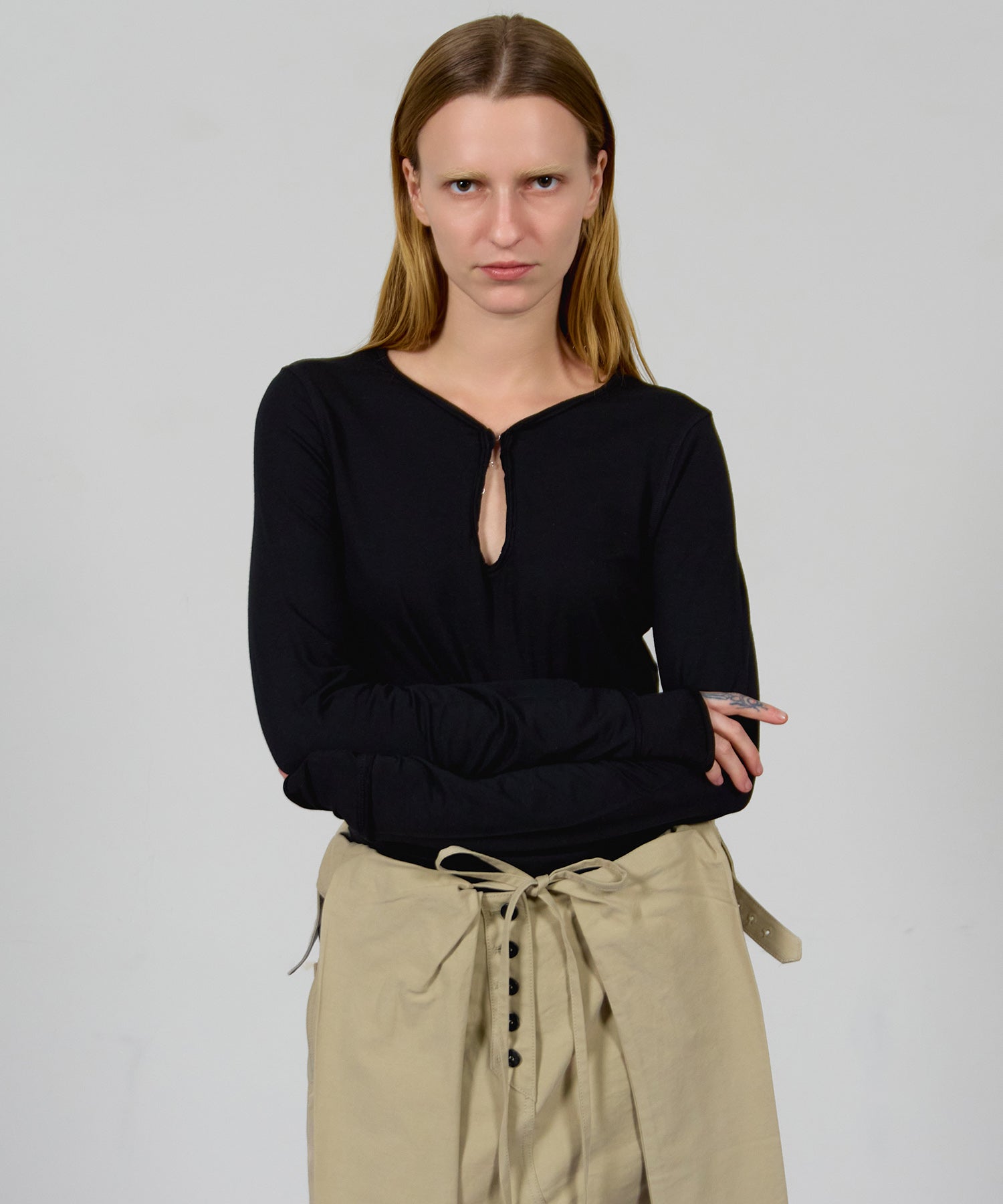 【OPEN YY】HOOK HENLEY LONG SLEEVE