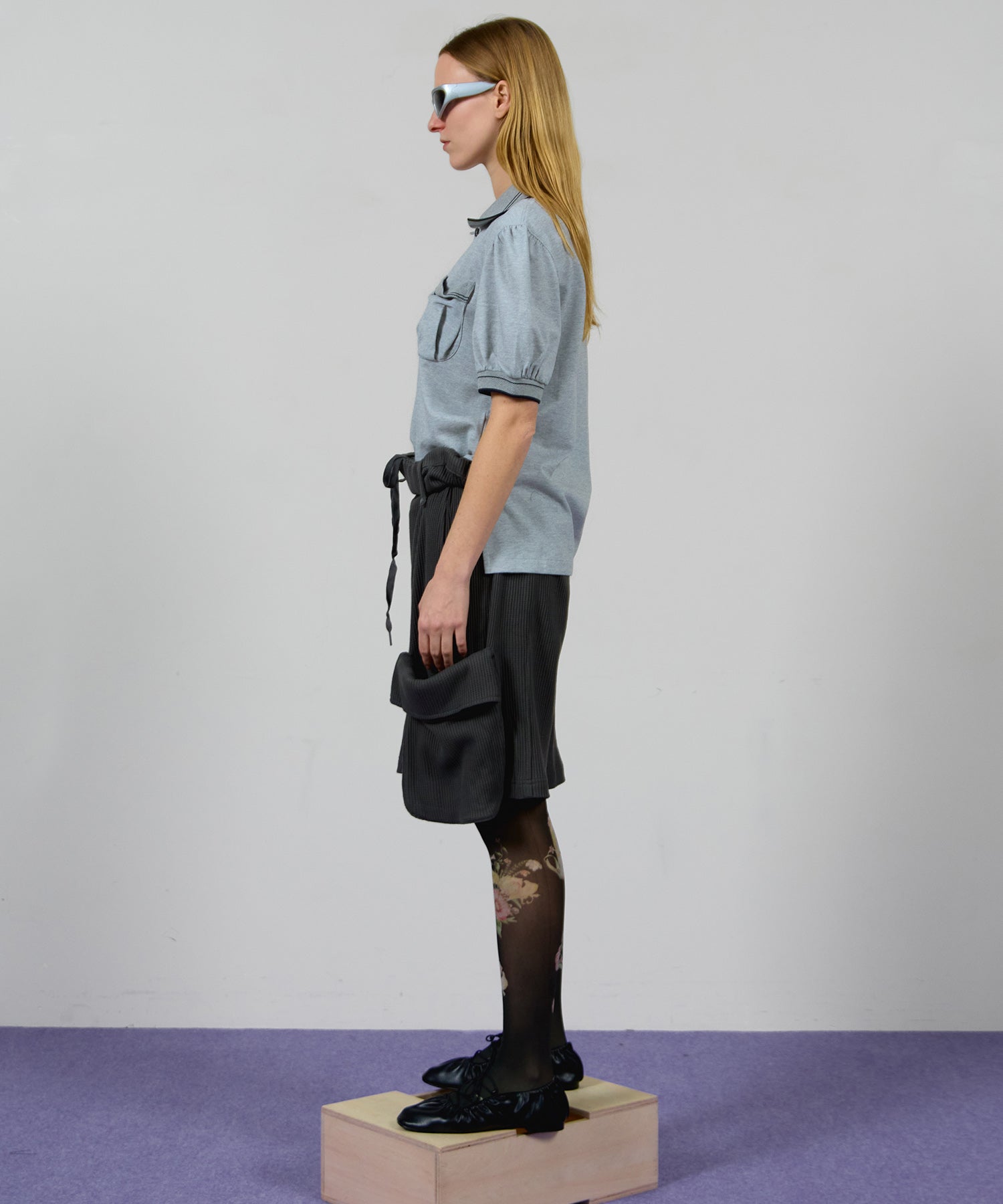 【OPEN YY】ROLLED WAIST WAFFLE CARGO SHORTS