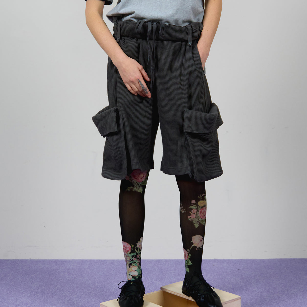 パンツ open yy ROLLED WAIST WAFFLE CARGO SHORTS 260119_MS_openYY_260119_MS2720