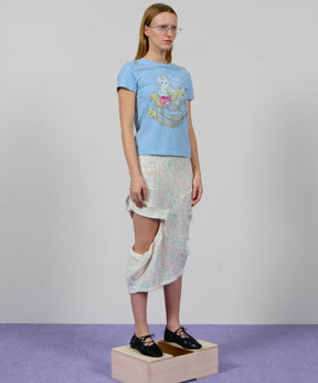 【OPEN YY】FLORAL BLANKIE CUTOUT SKIRT