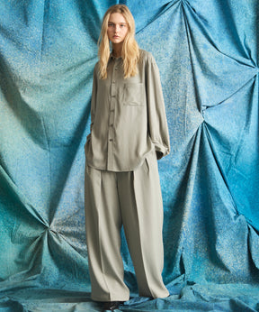 4 Colors Chambray Washable Wool Peaked Lapel Double Breasted Jacket