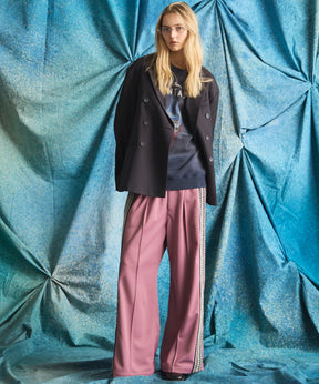 4 Colors Chambray Washable Wool Prime-Over Peaked Lapel Double Breasted Jacket