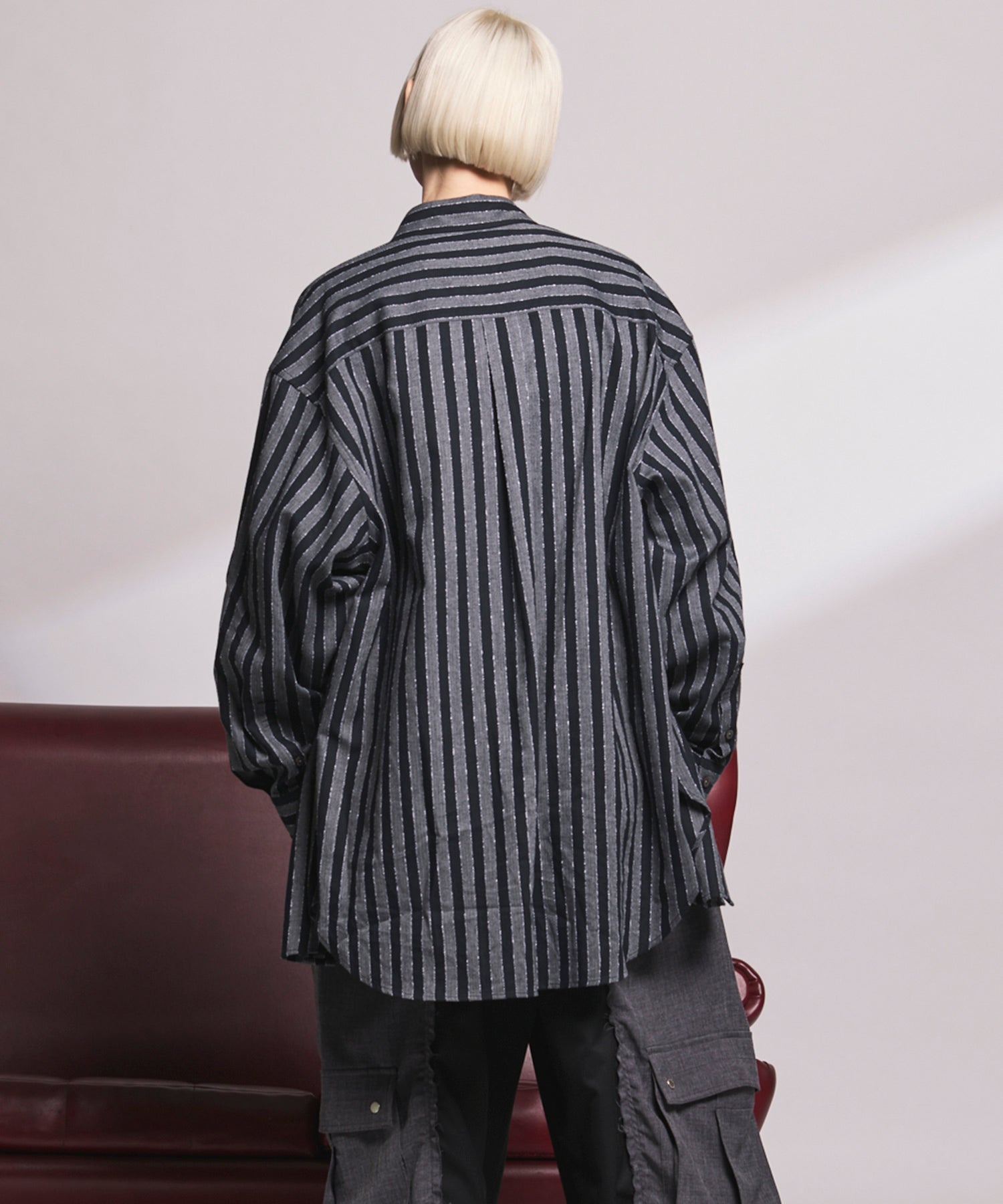 【Italian Dead Stock Fabric】Prime-Over Maxi Regular Collar Shirts Coat