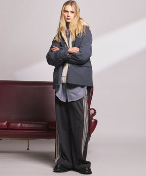 4种颜色Chambray可洗羊毛峰峰双胸夹克