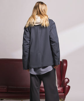 4种颜色Chambray可洗羊毛峰峰双胸夹克