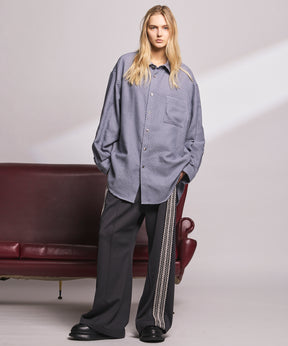 4 Colors Chambray Washable Wool Peaked Lapel Double Breasted Jacket