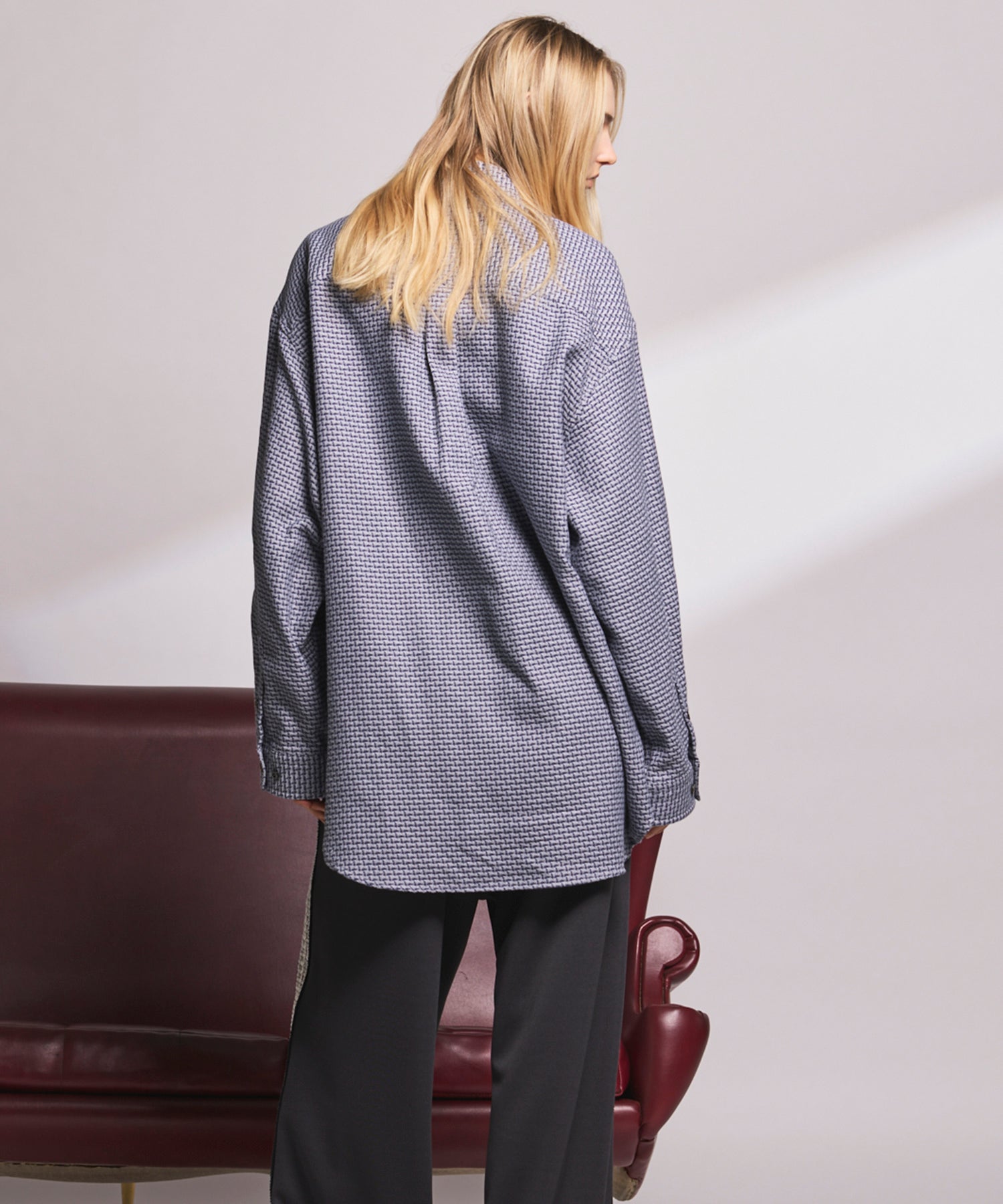 【Italian Dead Stock Fabric】Prime-Over Maxi Regular Collar Shirts Coat