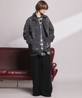 Loop-knit Tuck Wide Sweatpants