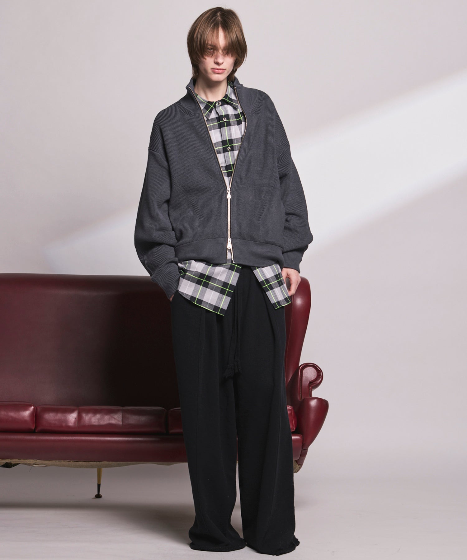 Loop-knit Tuck Wide Sweatpants