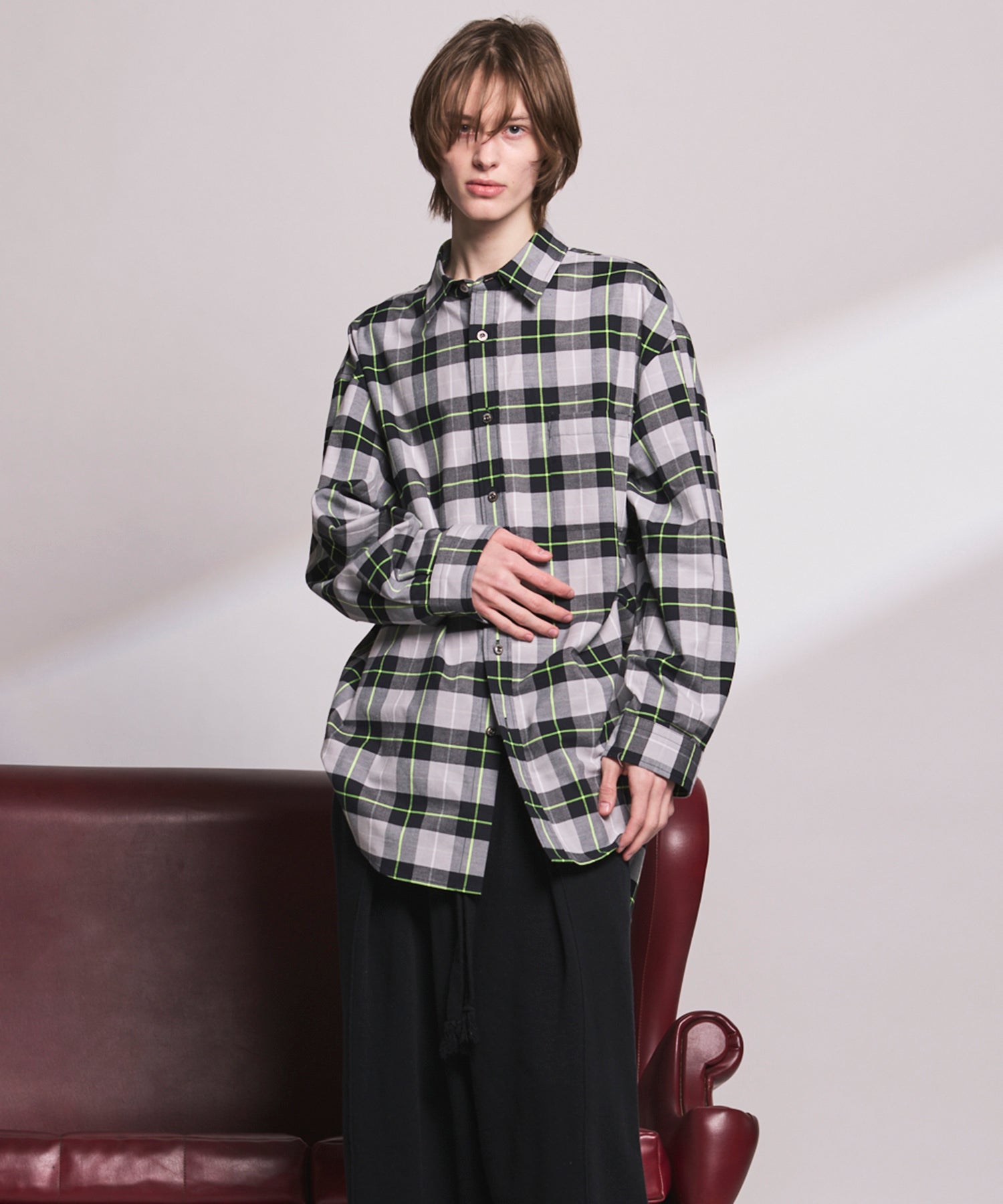 【Italian Dead Stock Fabric】Prime-Over Maxi Regular Collar Shirts Coat