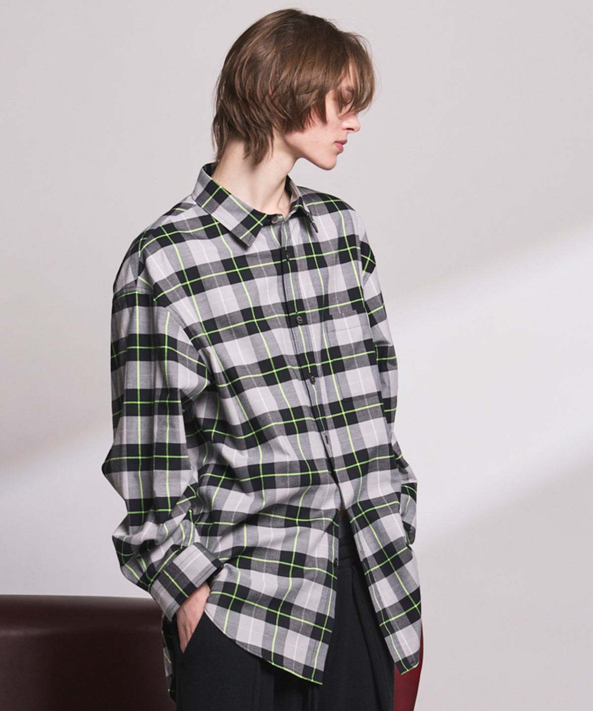 【Italian Dead Stock Fabric】Prime-Over Maxi Regular Collar Shirts Coat