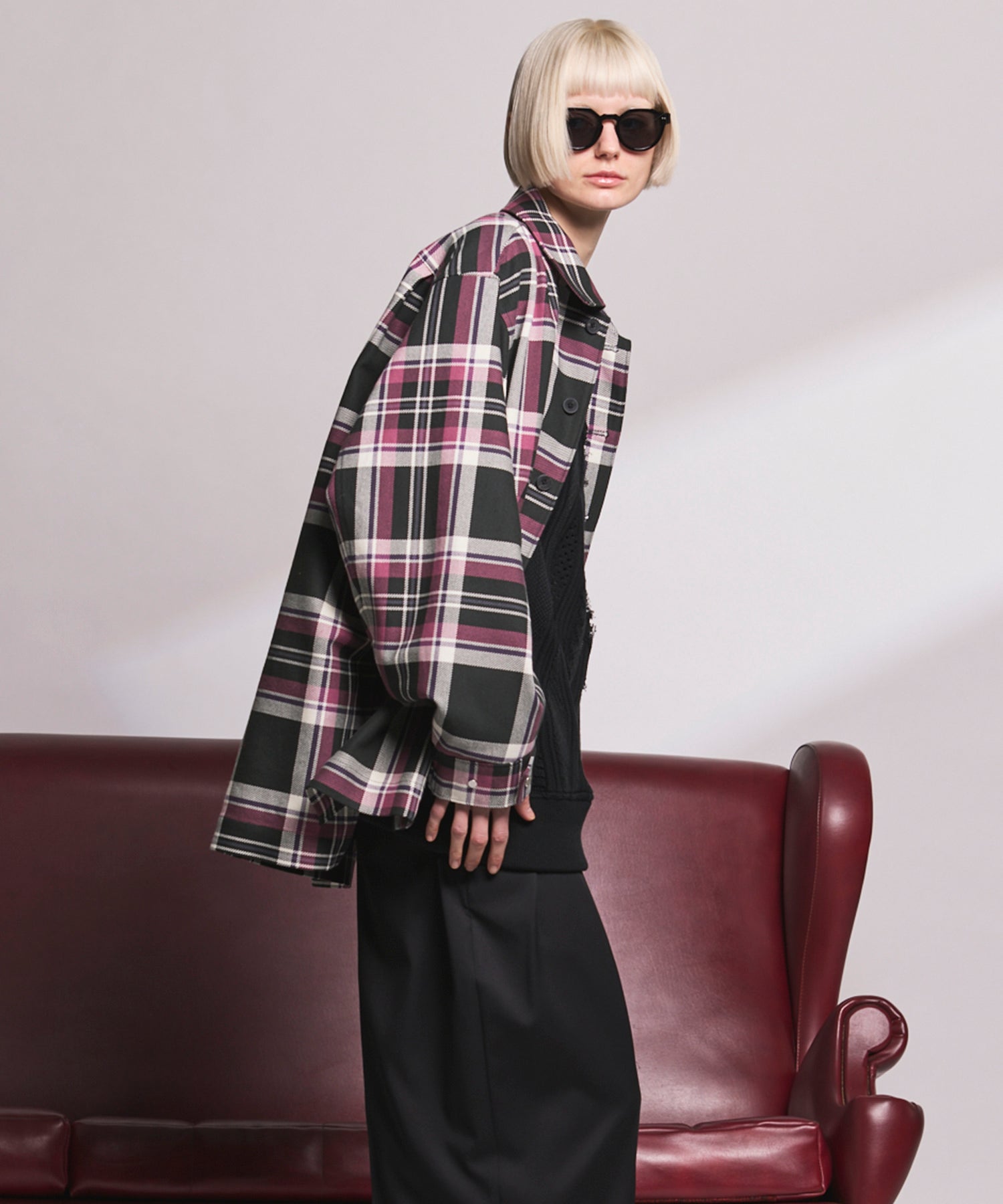 【Italian Dead Stock Fabric】Prime-Over Regular Collar Heavy-Weight Flannel Shirt Blouson