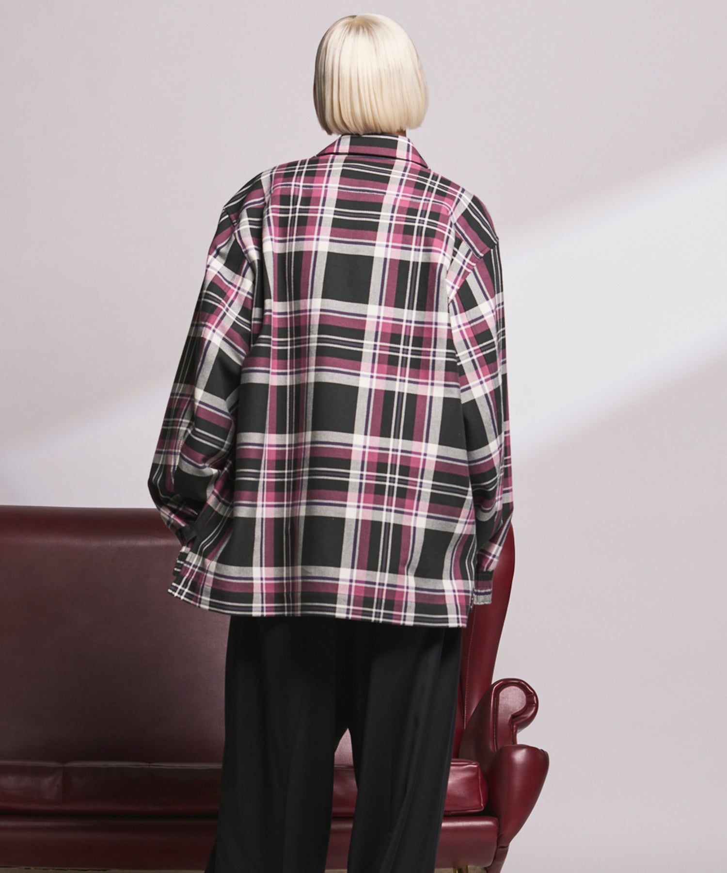 【Italian Dead Stock Fabric】Prime-Over Regular Collar Heavy-Weight Flannel Shirt Blouson