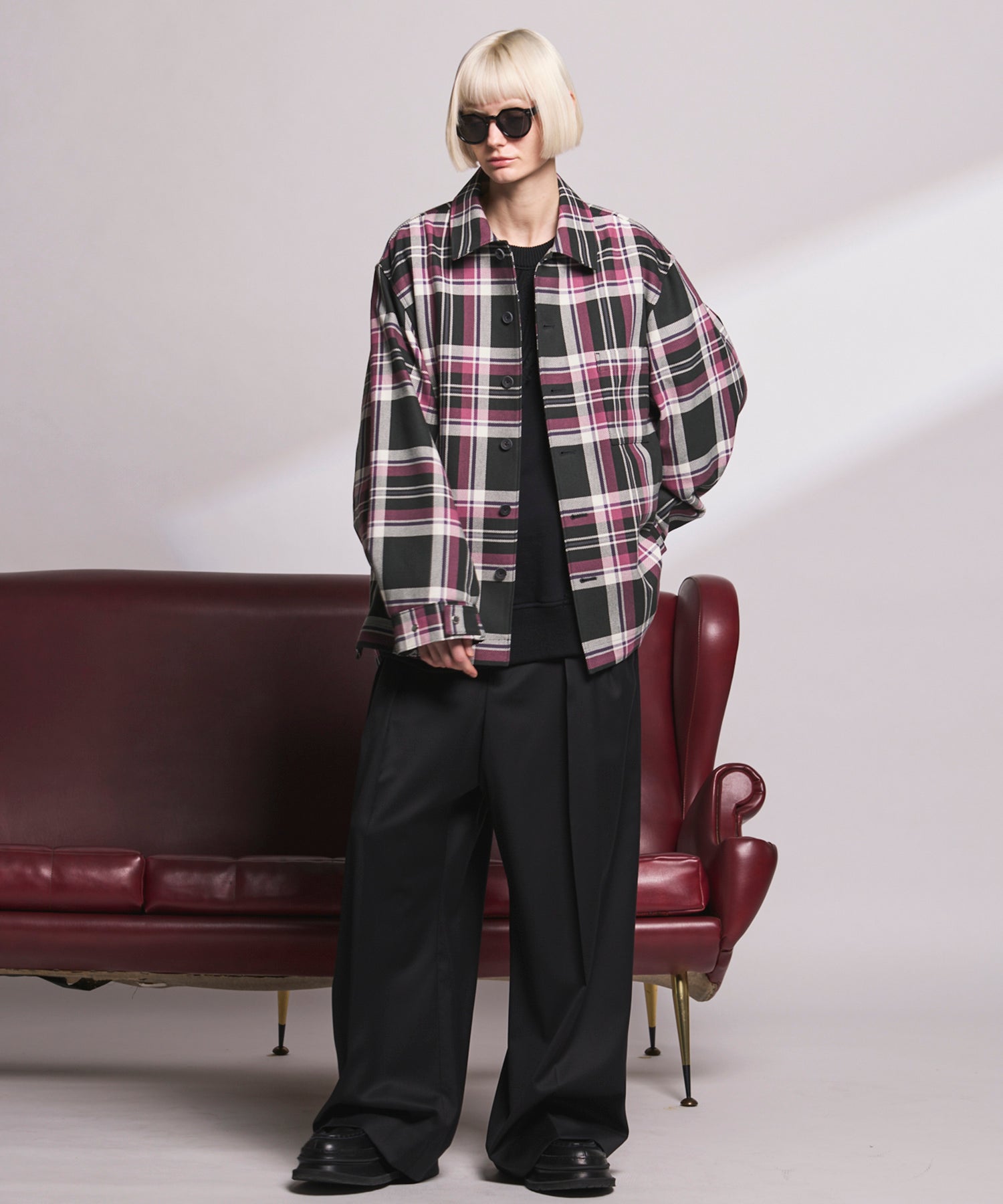 4 Colors Chambray Washable Wool Peaked Lapel Double Breasted Jacket